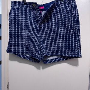 NWT Lilly Pulitzer Navy and White Plaid Shorts